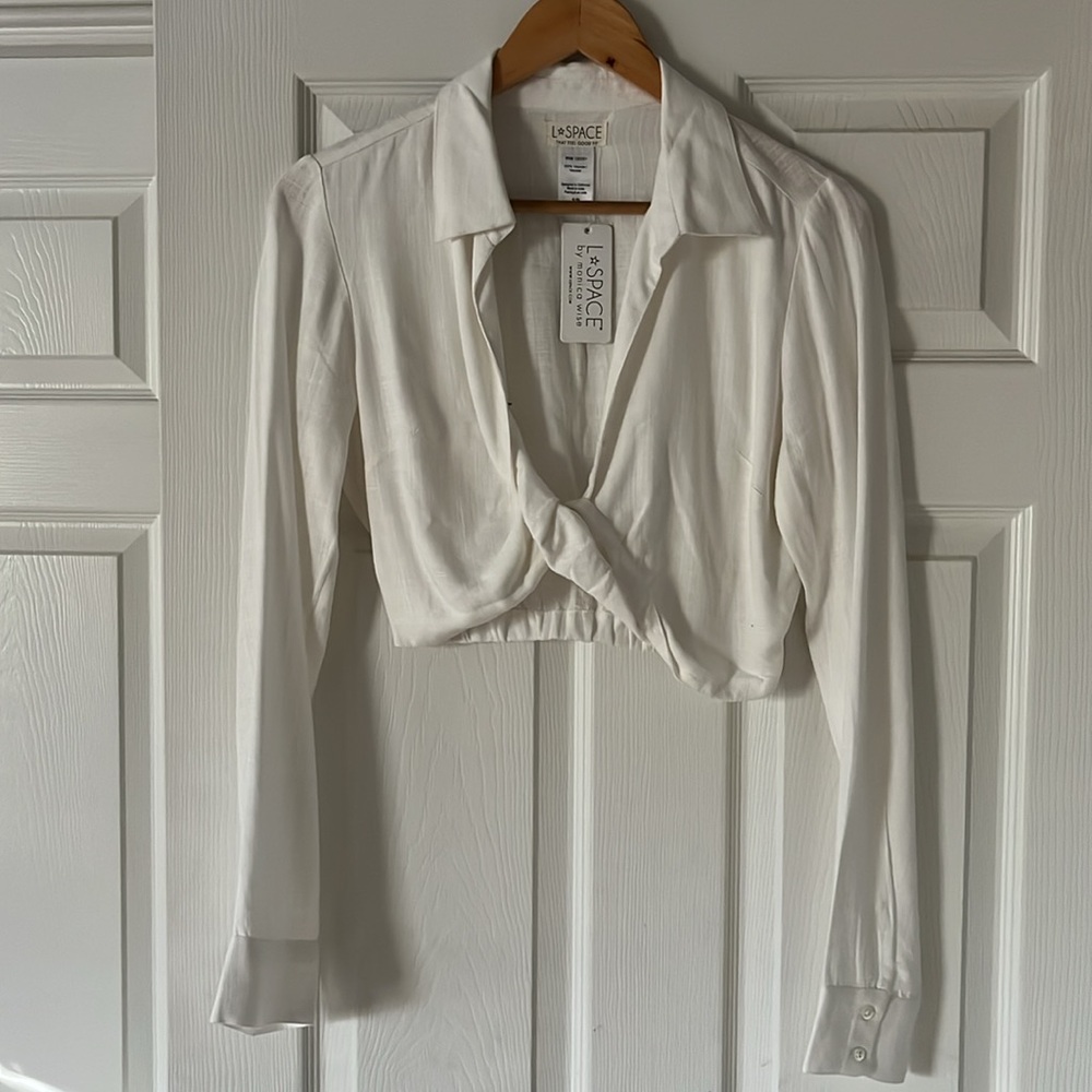 L*Space Rowena Revolve Crop Top Long‎ Sleeve Small